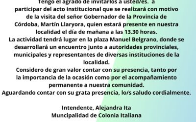 Invitación Acto del Gobernador